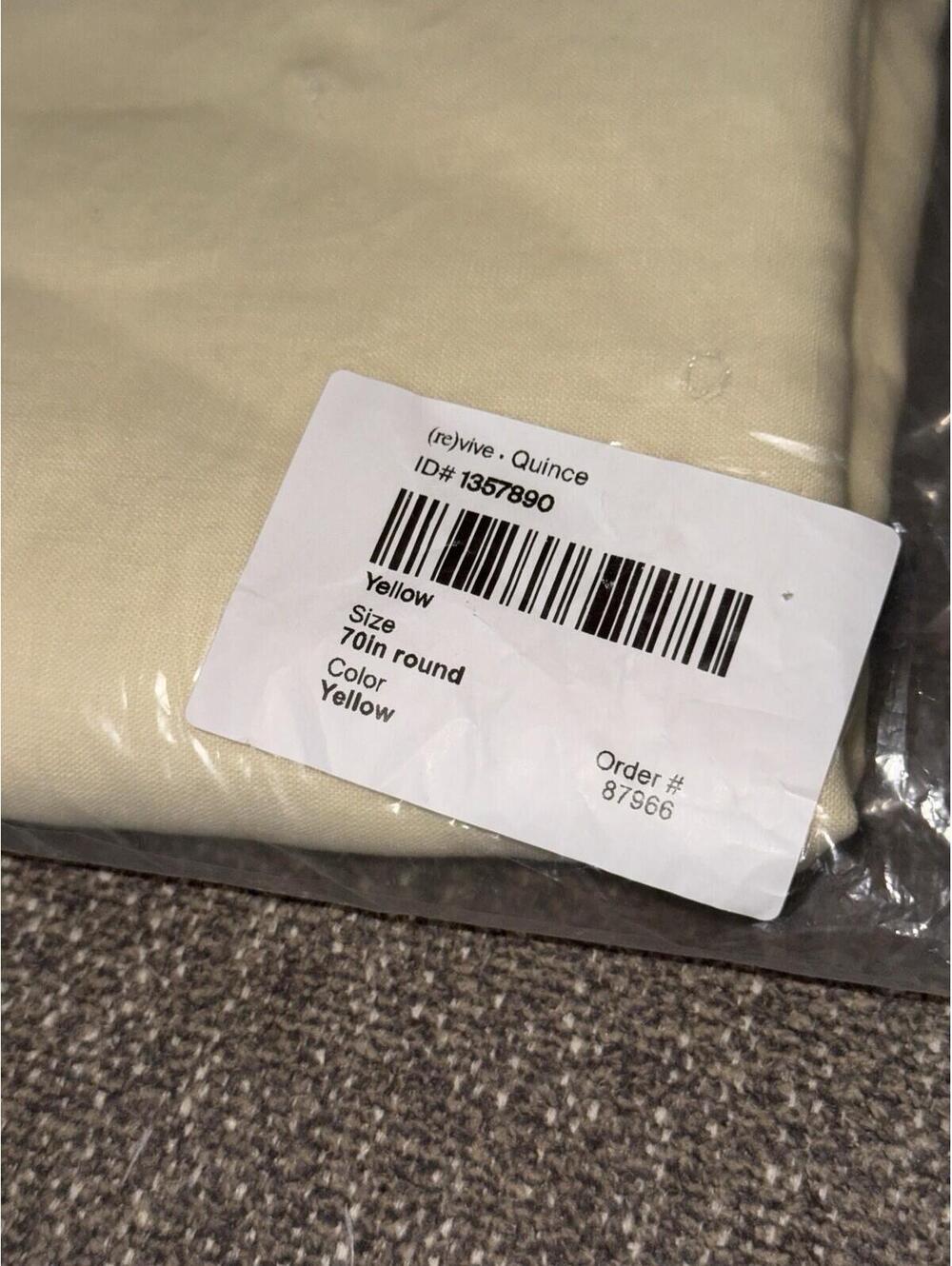 Quince Butter Yellow 70” Round Table Cloth European Linen New Sold Out - Picture 4 of 4